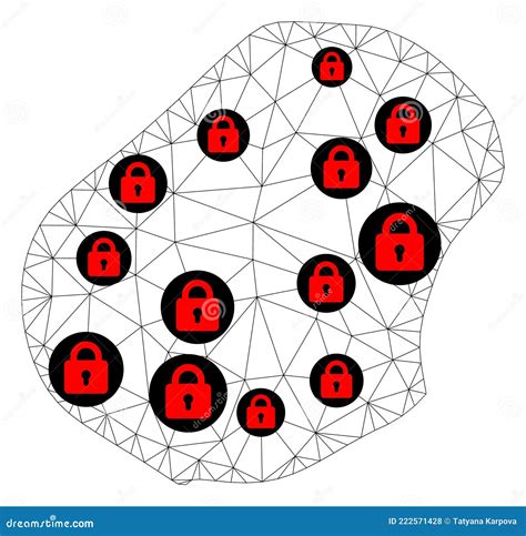 Mapa De Vectores De Malla 2d Poligonal De Bloqueo De Nauru Ilustración