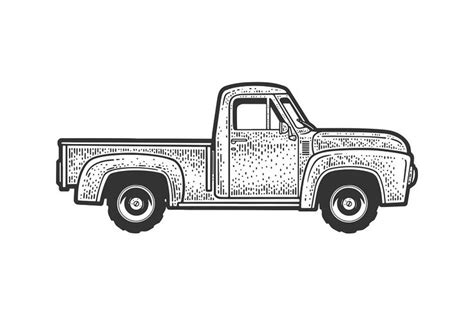 Vintage farm truck sketch vector | Farm trucks, Vintage farm, Trucks print