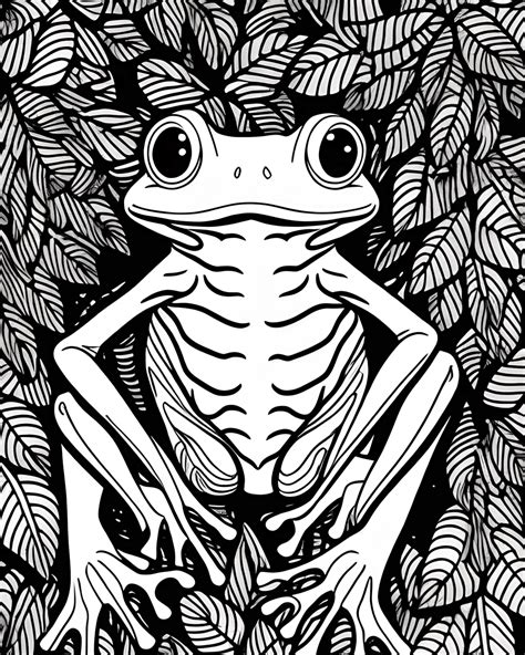 Red Eyed Tree Frog Coloring Page · Creative Fabrica