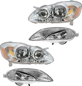 Amazon Headlight Fog Driving Light Lamp Lh Rh Kit Set Of For