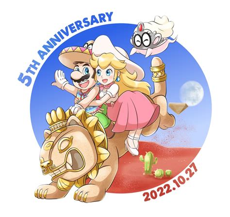 Princess Peach Mario Cappy Tiara And Jaxi Mario And 1 More Drawn