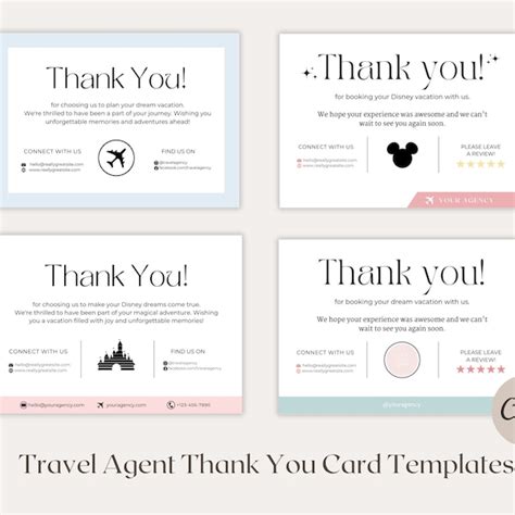 Travel Agent Thank You Cards Etsy