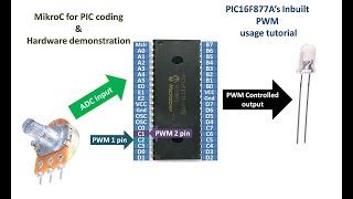 PIC16F877A LED Brightness Control Using Push Buttons Tu Doovi