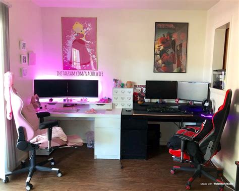 Updated Photo Of Our His And Hers Setup Couple Room Video Game