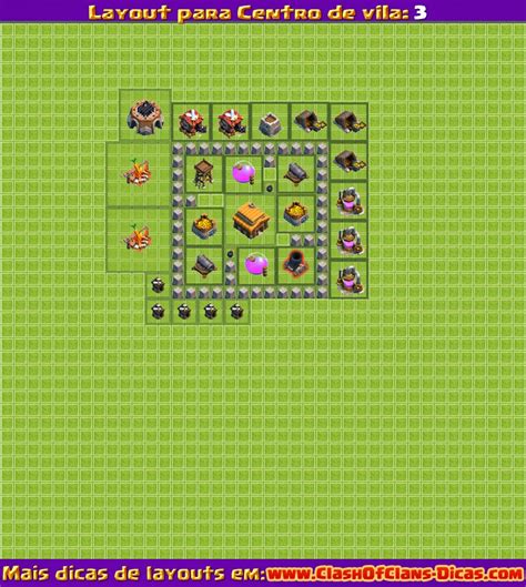 Melhores Layouts para Clash of Clans Centro de Vila Nível 3 Clash of