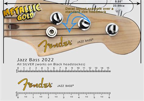 Fender Jazz Bass 2022 Waterslide Decal Metallic Gold Logo Etsy