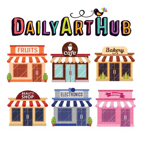 Store Building Collection Clip Art Set – Daily Art Hub // Graphics ...