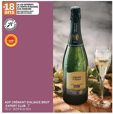 Promo Aop Crémant D alsace Brut Expert Club chez Intermarché Hyper