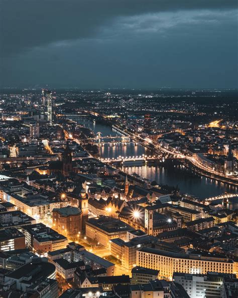 Aerial View of Illuminated Buildings during Night Time · Free Stock Photo