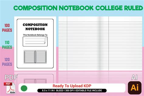 Composition Notebook College Ruled Graphic by 2masudrana4 · Creative ...