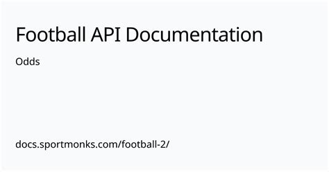 Odds Football Api Documentation