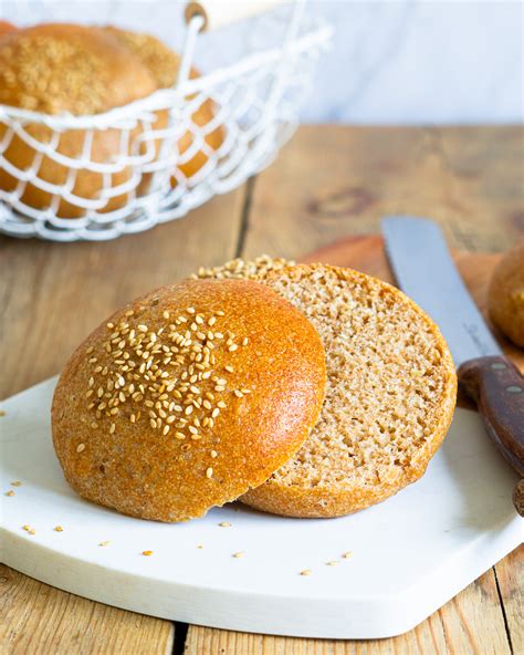 Vollkorn Burger Brötchen mit Dinkel vegan mipano