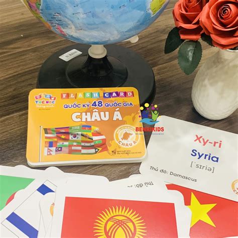 Bộ Thẻ Học Thông Minh 175 Thẻ Flash Cards Quốc Kỳ Cờ Các Quốc Gia Trên