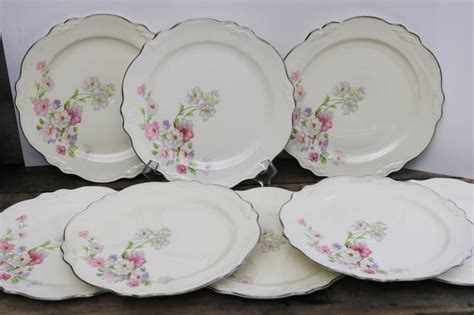 Vintage Homer Laughlin Virginia Rose Fluffy Roses Pattern China Plates