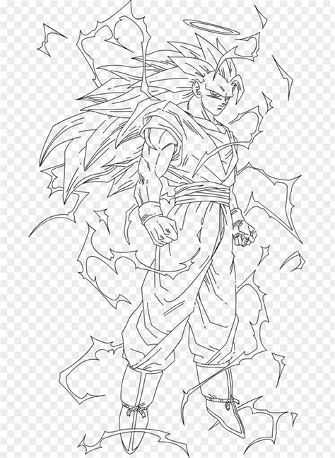 Goku Gohan Majin Buu Vegeta Line Art Png Image Pnghero