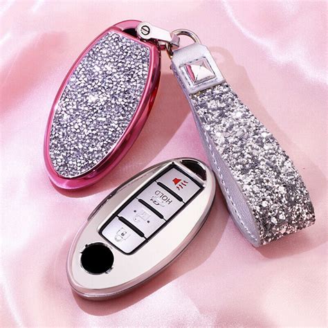 Bling Diamond Car Remote Smart Key Fob Case Cover For Nissan