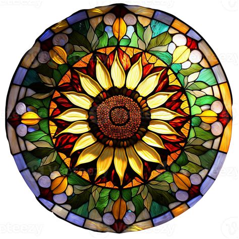 Stained Glass Sunflower 23932527 Png