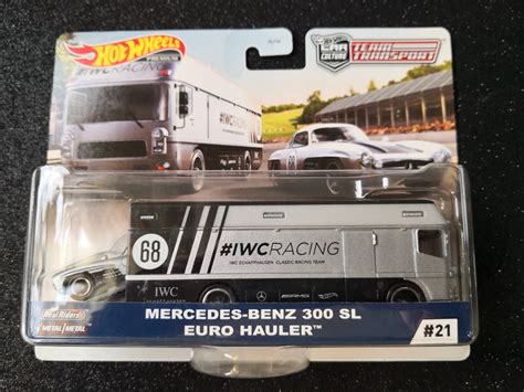 Hot Wheels Mercedes Benz 300 SL Euro Hauler Team Transport Car Culture Hobbies Toys Toys