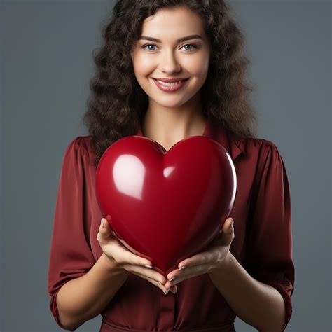 Premium Ai Image Person Holding Heart Shaped Object On Red Background