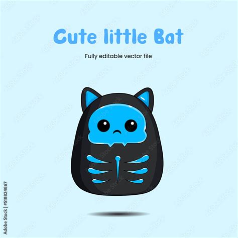 cute little baby Halloween bat vector illustration clipart | fully ...