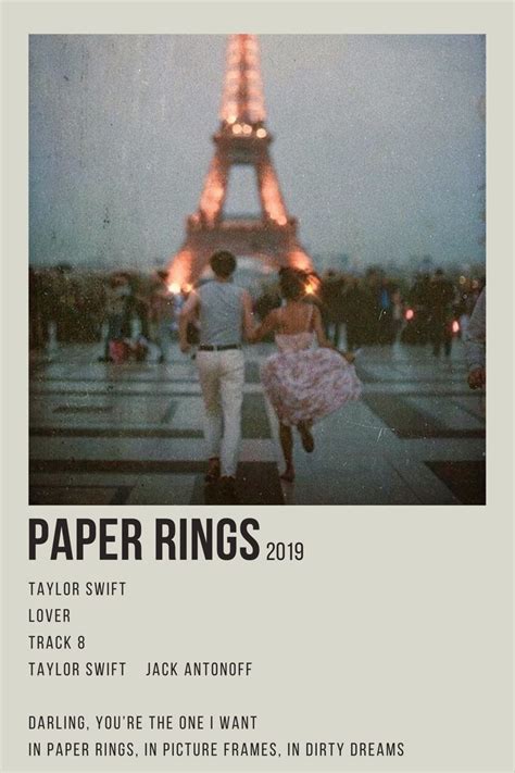 Taylor Swift Paper Rings Lover Minimalist Poster Polaroid Taylor