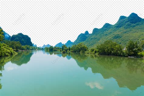 Yangshuo Yulong River Scenery River Water Material Scenery PNG Image