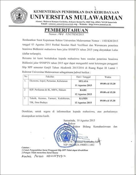 Contoh Format Surat Keterangan Bebas Tunggakan Kuliah Surat