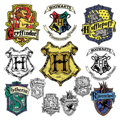 Digital Hogwarts Houses Svg Harry Potter Vector Magic File B Inspire