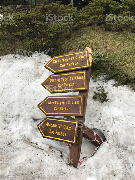 Road Signs At Mount Uludag Stock Photo Download Image Now Anatolia