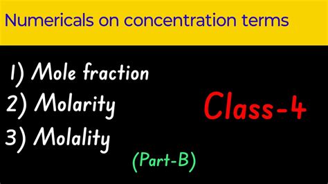 Numericals On Concentration Terms Part By Rakesh M B Youtube