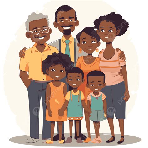 Reunião De Família Afro Americana Vetor Png Adesivo Clipart Imagem