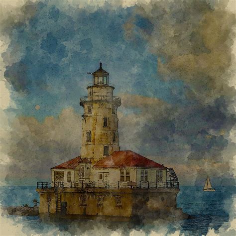 Chicago Harbour Lighthouse Americana Series Chicago Etsy