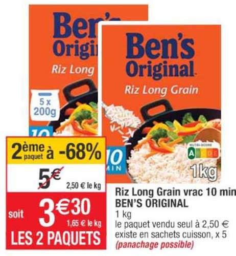 Promo Riz Long Grain Vrac Min Ben S Original Chez Cora Icatalogue Fr