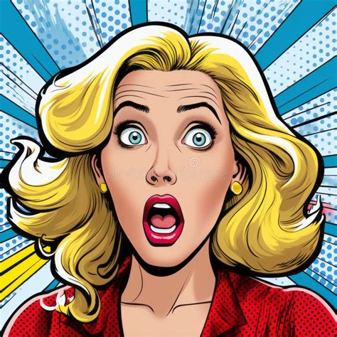 Blonde Woman Shocked By Pop Art Comic Style Surprise Stock Illustration Illustration Of Highly