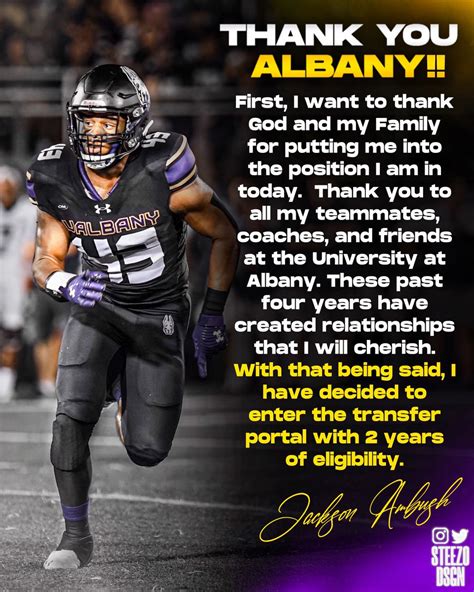 College Football Transfer Portal On Twitter Albany Lb Jackson Ambush