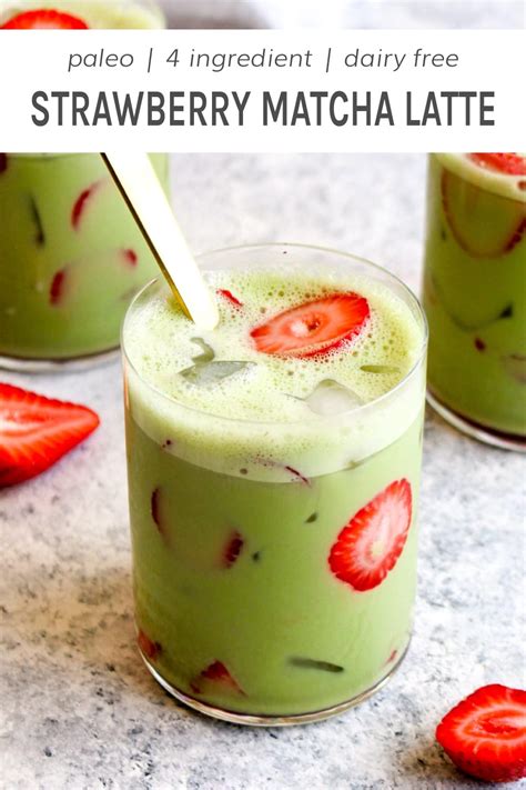 Iced Strawberry Matcha Latte Recipe Matcha Drink Recipes Matcha