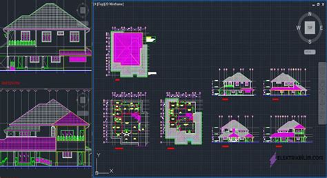 Bungalow Tipi Ev Mimari Detay Çizimleri Autocad Drawing Solidworks