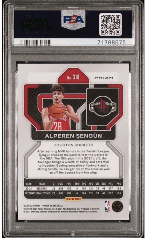 2021 22 Panini Prizm Green Prizm 318 Alperen Sengun RC For Sale