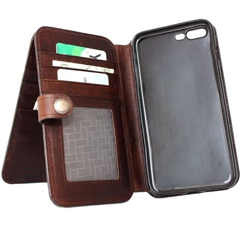 ️ Genuine Vintage Leather Case For Apple Iphone 8 Plus Book Wallet