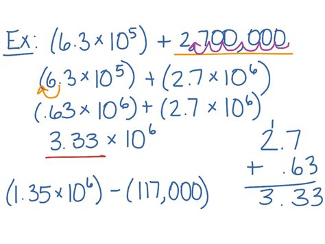 Adding And Subtracting Scientific Notation Math Showme