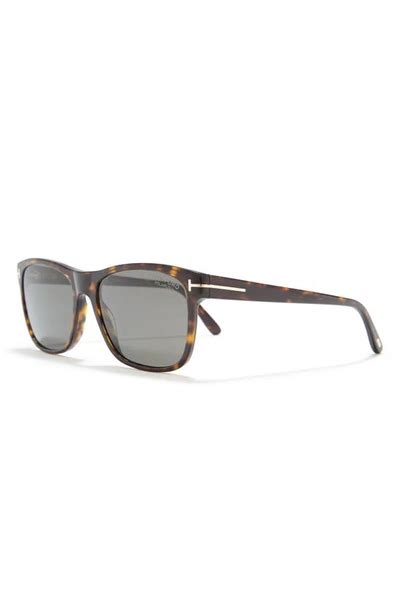 Tom Ford 59mm Giulio Geometric Sunglasses In Dark Havana Smoke Polarized Modesens