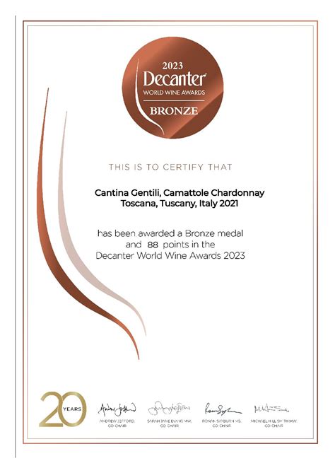 DECANTER WORLD WINE AWARDS 2023 Cantina Gentili