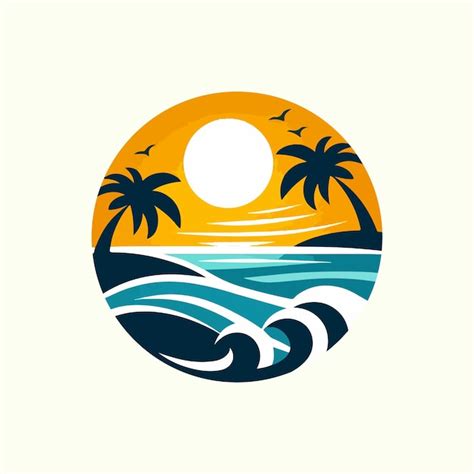 Dise O Del Logotipo De La Playa Vector Premium