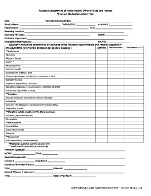 Medication Order Form Fill Online Printable Fillable Blank PdfFiller