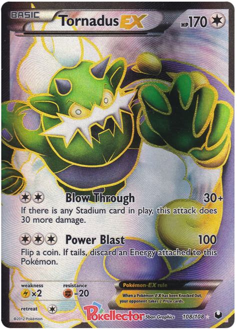 Tornadus EX Dark Explorers 108 Pokemon Card