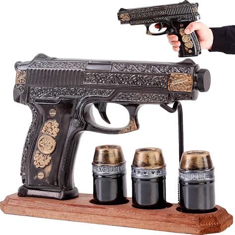 Amazon Pistol Gun Decanter Set With Glasses Ceramic Whiskey