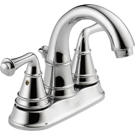 Peerless Traditional Chrome 2 Handle 4 In Centerset Watersense Bathroom Faucet Drain Included