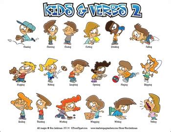 Kids and Verbs Clipart Volume 2 | Verbs Clipart | Verbs Cartoon Clipart