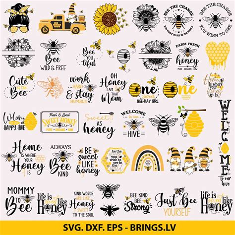 Bee Svg Bundle Bumble Bee Svg Honey Bee Svg Files Bee Hive Svg