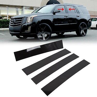 Pillar Post Covers Door Trim Cover Fit Cadillac Escalade 07 14 4PCS